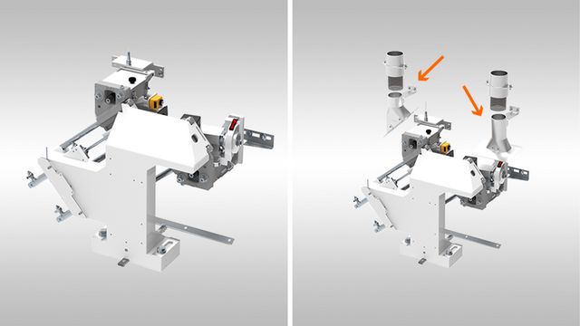 Trimming unit for straight or chamfered trimming with thin edging - operating height 60 mm Pneumatic trimming unit - 60 mm
